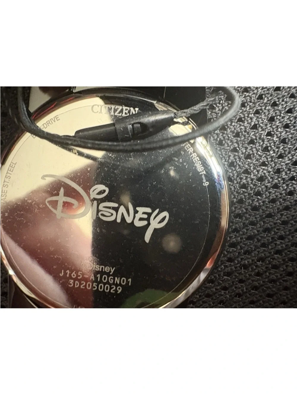 New Citizen Mickey Mouse Fiesta Eco-Drive Black Steel Watch AU1095-57W Box